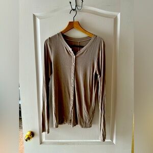 Gorgeous tan cardigan top from Enza Costa
